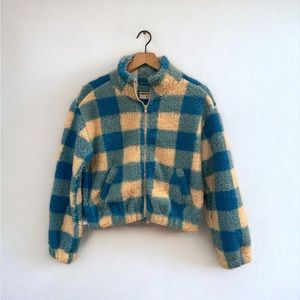 Active USA Faux Fur Checkered Jacket